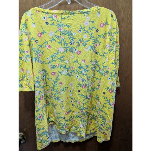 Ann Taylor Loft Yellow Floral T-shirt - Picture 2 of 2